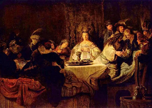 Рис. 4. &laquo;Самсон, загадывающий загадку на свадьбе&raquo; (1638) Харменс ван Рейн Рембрандт