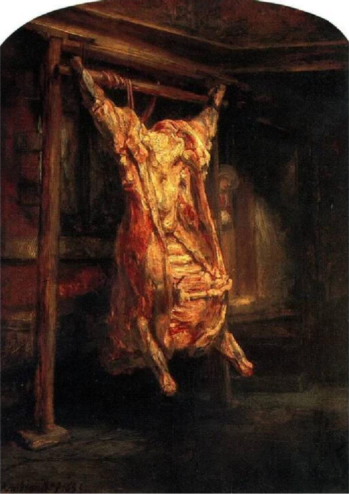 Рембрандт ван Hейн Туша быка (1655).