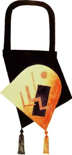 Рис. 3(б). Особенности оформления дамских сумочек, выполненных в стиле авангарда, эскиз О.Розановой, 1910-е гг.