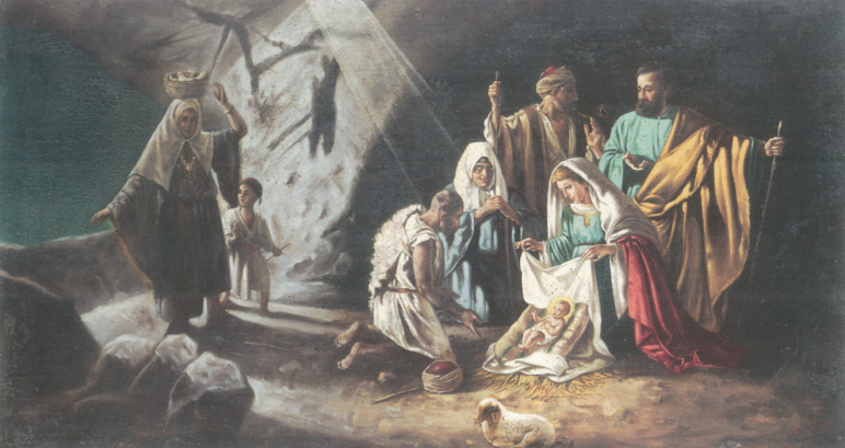 Fig. 2. Saig, Nicola, Nativity Scene, c.1920, Oil on canvas, 35x64 cm, Khalid Shoman Foundation, Amman.
