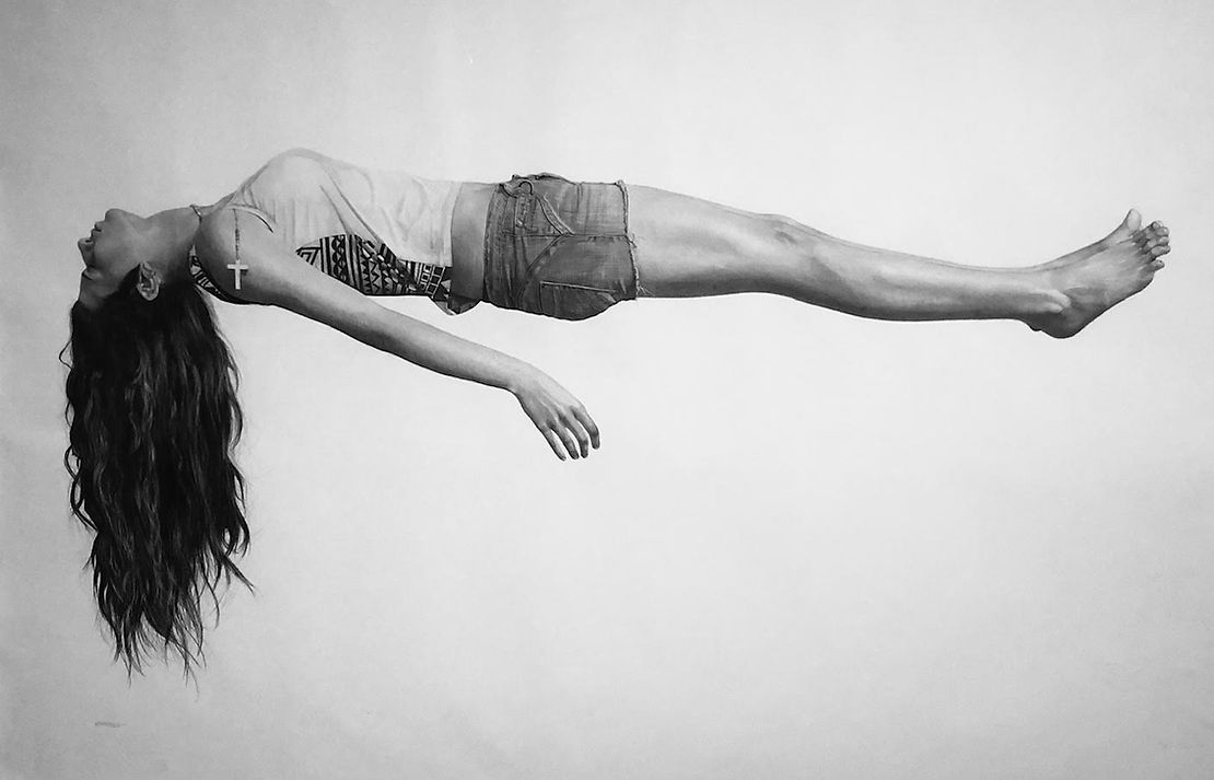 Fig. 6. Shihadi, Samah, Lying Down, 2015, Pencil on paper, 151x207cm.